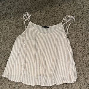 forever 21 striped tank blouse tan